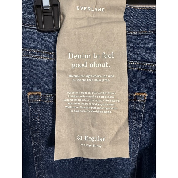 Everlane Skinny Jeans Womens 31 MidRise Medium Wash - Picture 5 of 7